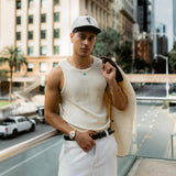 Waffle Knit Tank - Cream